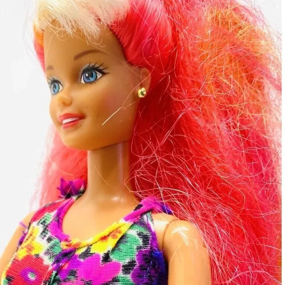 MATTEL BARBIE Doll Pink Orange Articulated Elbows Knees Bodysuit Outfit 12"Tall - Picture 3 of 11